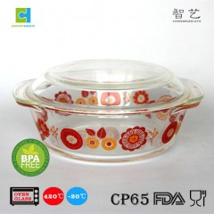 CHRC3 3pcs borosilicate glass oval casserole set 0.7L/1.0L/1.5L
