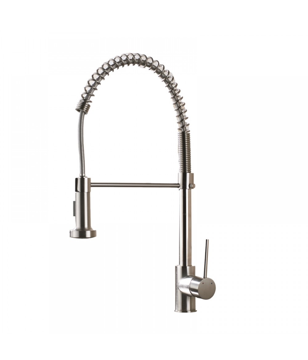 Brushed Nickel Kitchen Faucet Deck Mounted Mixer Tap 360 Degree Rotation Stream Sprayer Nozzle Kitchen Sink Hot And Cold Taps