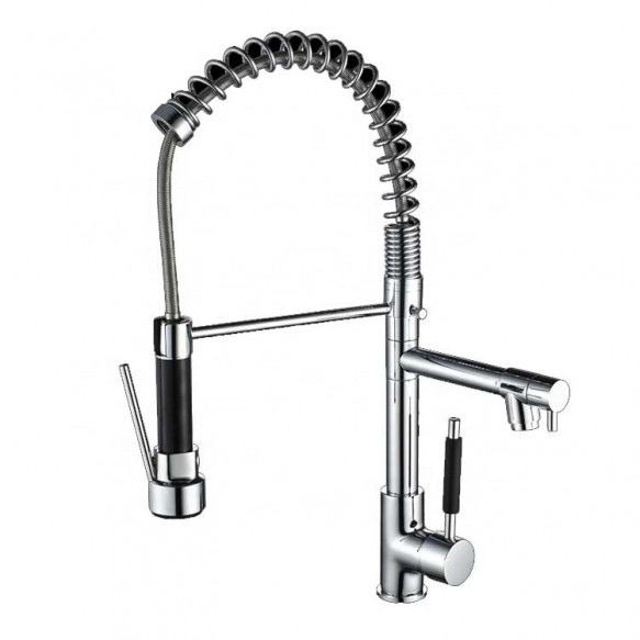 Chrome Polished Brass Bar Water Tap Sink Mixer Tap Spray Pull Down Kitchen Faucet