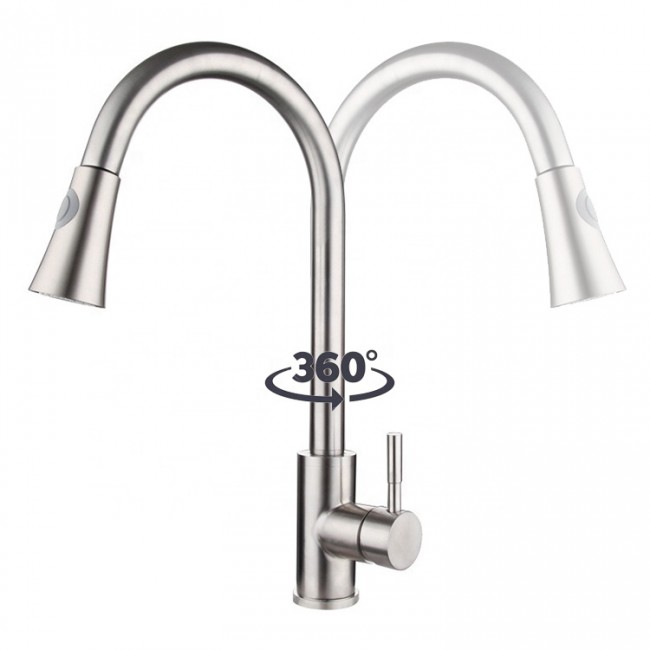 New Bathroom Accessories Stainless Steel 304 Online Pull Out Mixer Kitchen Spray Taps