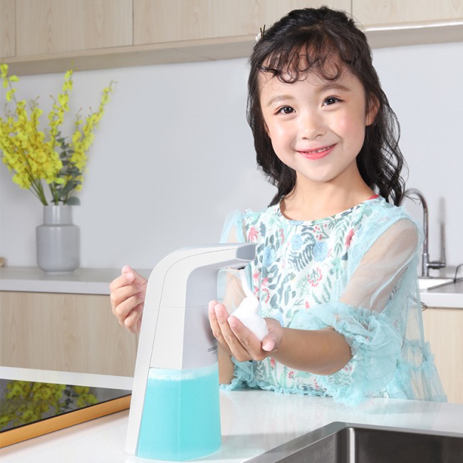 New Design Liquid Soap Dispenser, Automatic Touchless Foam 400ML Soap Dispenser Hands-Free Auto Hand Countertop Soap Dispenser