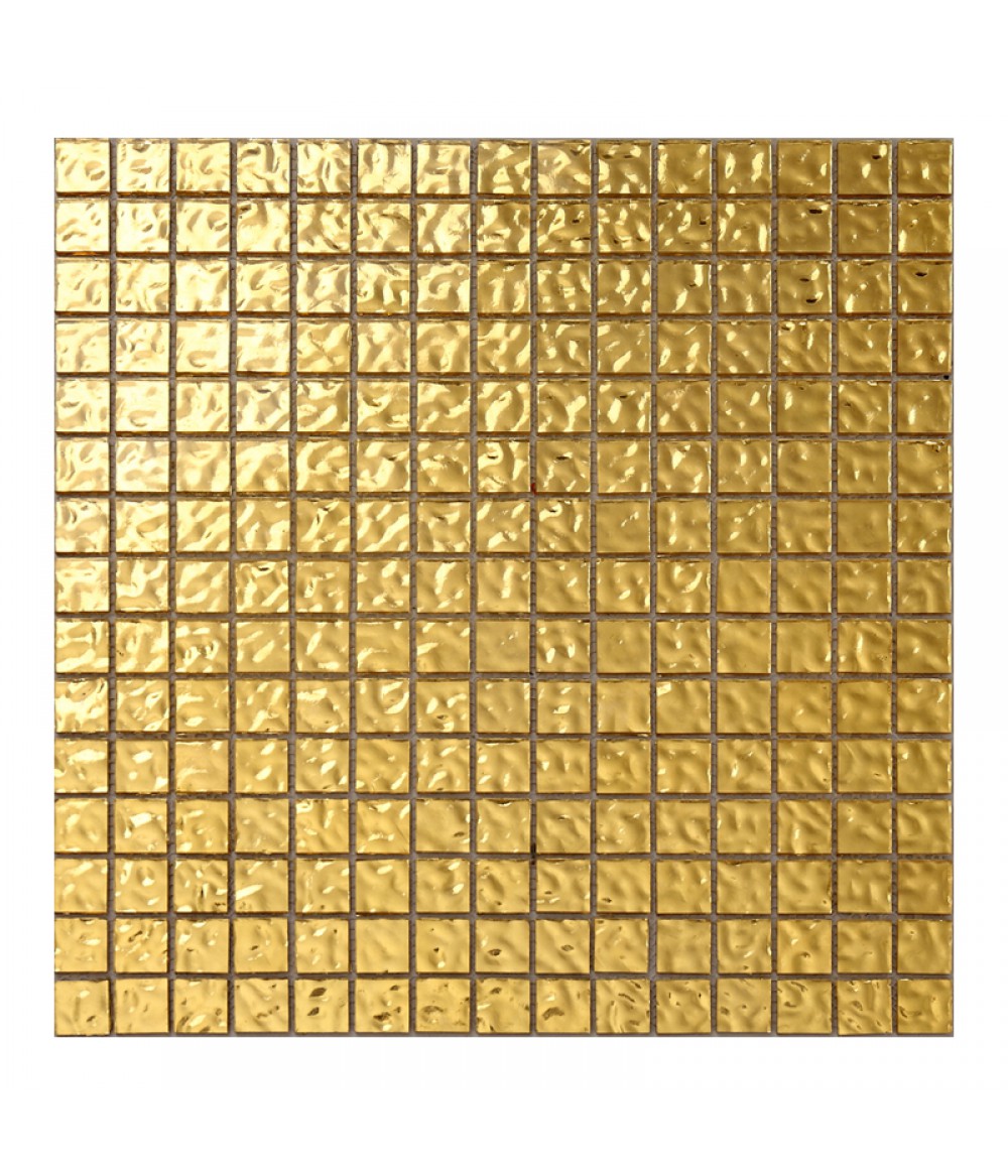 Premium Bottom Real Gold Leaf Glass Mosaic Tile 20x20mm Square Shape For Floor Decoration