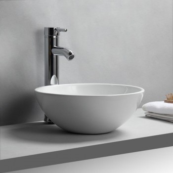 Bathroom Sinks Bowl Shape Bathroom Ceramic Countertop Vessel Sink Bathroom Wash Basin White  Bathroom Accessaries