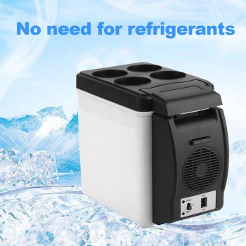Camping home Mini Size 12V Car Small Refrigerator Mini Fridge Cooler & Warmer Enough Capacity 6L White No Need For Refrigerants