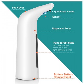 400ML Automatic Infrared Induction Soap Dispenser Intelligent Sensor Touchless Auto Foam Hand Washing Home Office Bathroom Wash