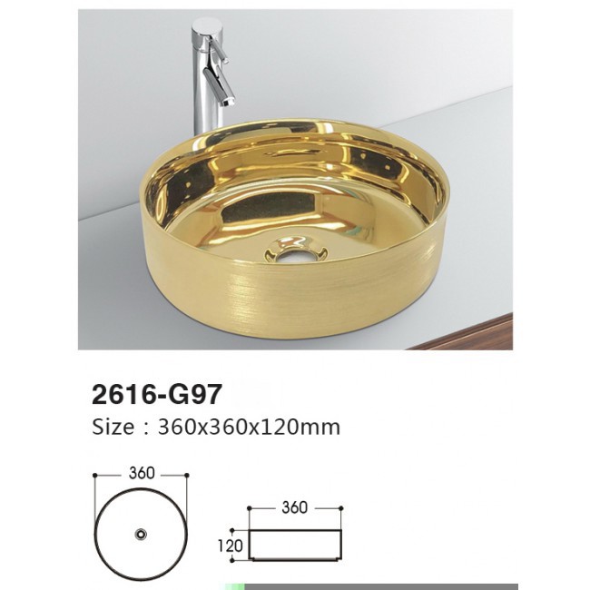 Made in China ceramic art basin modern design fancy basin sink countertop face wash basin with gold flower pattern