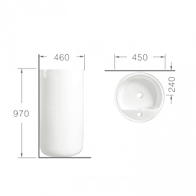 Ceramic modern porcelain pedestal sinks J-008