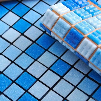 Swimming Pool Blue Non-Slip Glass Mosaic Tile For Toilet Shower Floor Background Wall FREE SHIPPING
