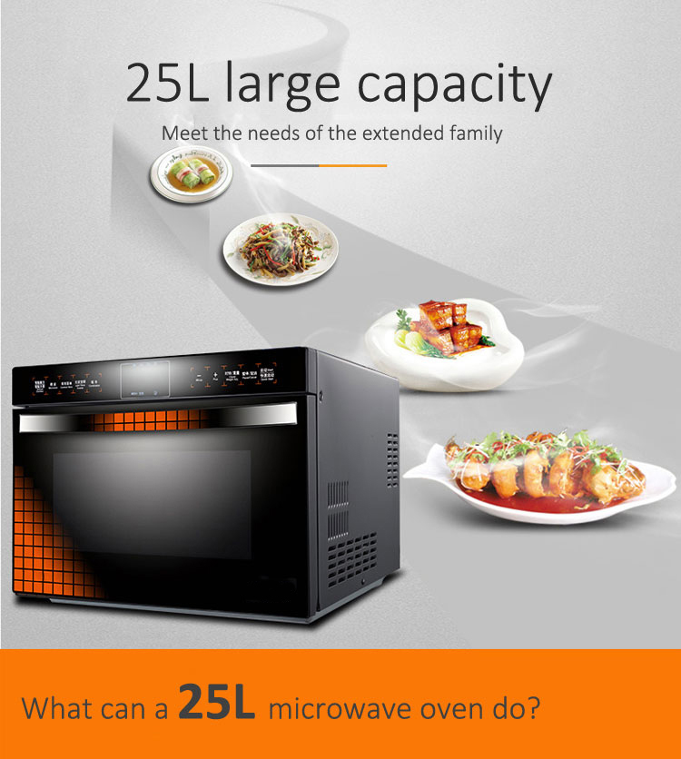 Intelligent-touch-LCD-screen-inverter-microwave-oven-900W-fast-heating-energy-saving-25L-stainless-steel-liner-convection-oven-4000308288540