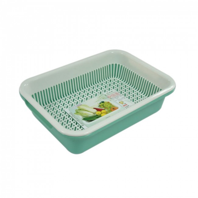 Fine Square Plastic Washing Bowl And Strainer, Detachable Colanders Strainers Set, Space-Saver, For Fruits Vegetable