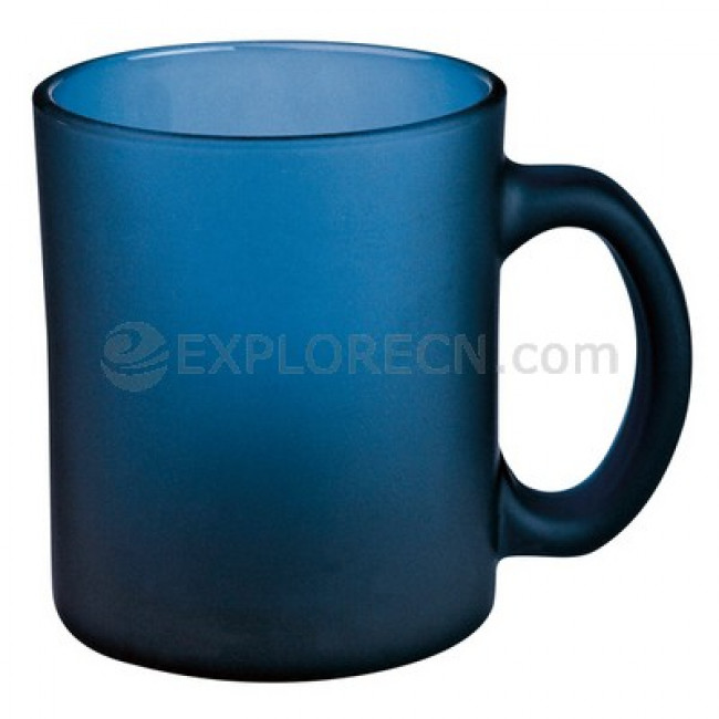Frosted glass mug with handle