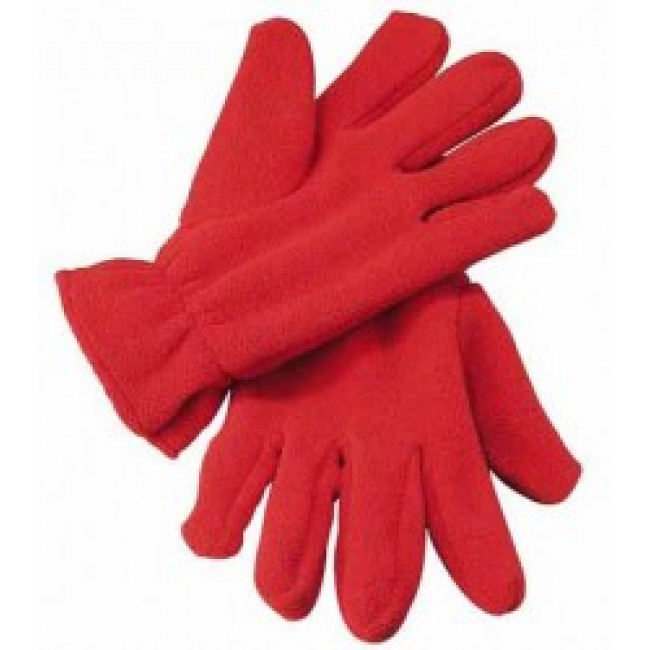 Red winter fleece gloves