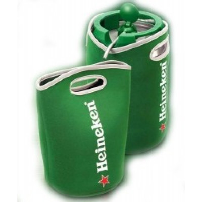 Green Neoprene can cooler with magic stick cover