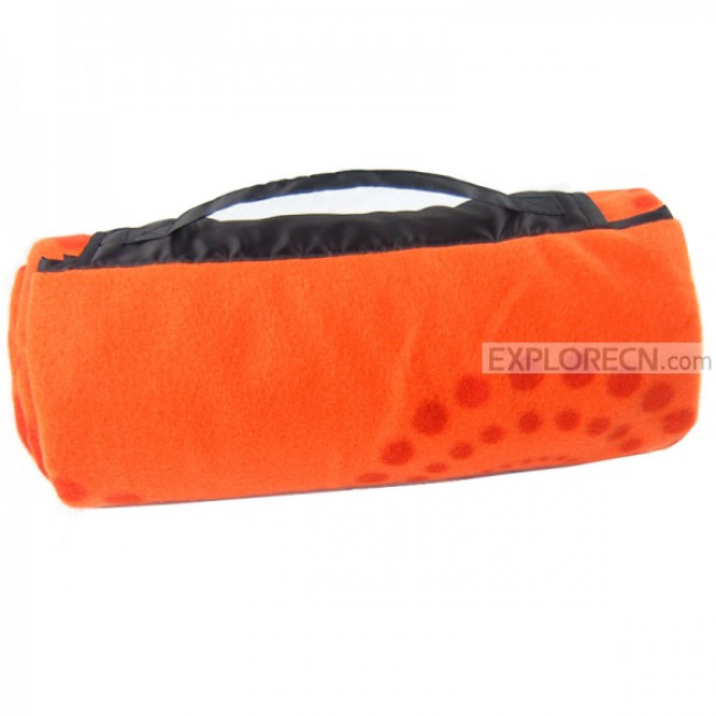 Orange fleece picnic mat