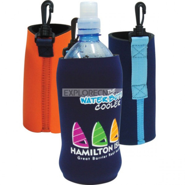 Water bottle cooler with hook