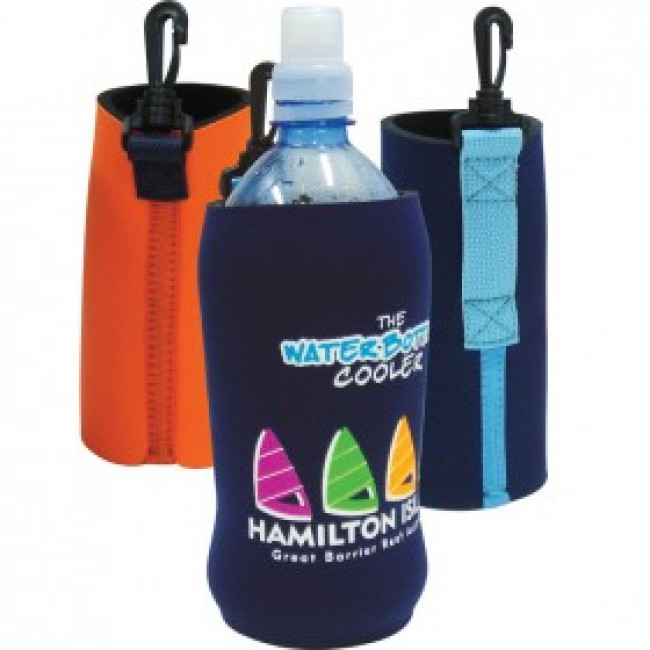 Water bottle cooler with hook