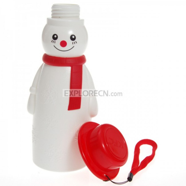 Plastic snowman water bottle