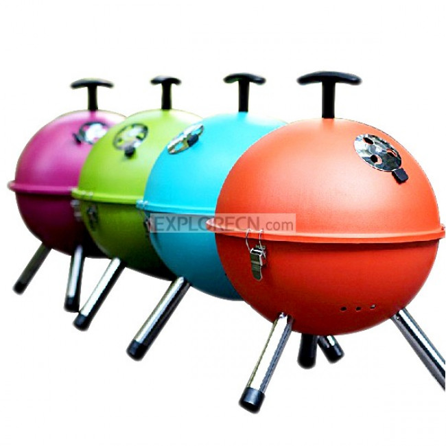 Round BBQ Charcoal Iron Grill