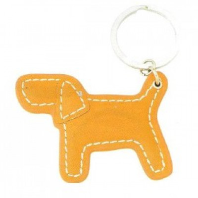 Dog Shape PU Leather Keychain
