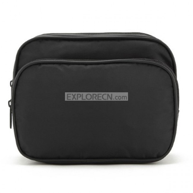 Double layer black cosmetic bag