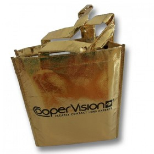 Golden laminated non-woven shopping bag