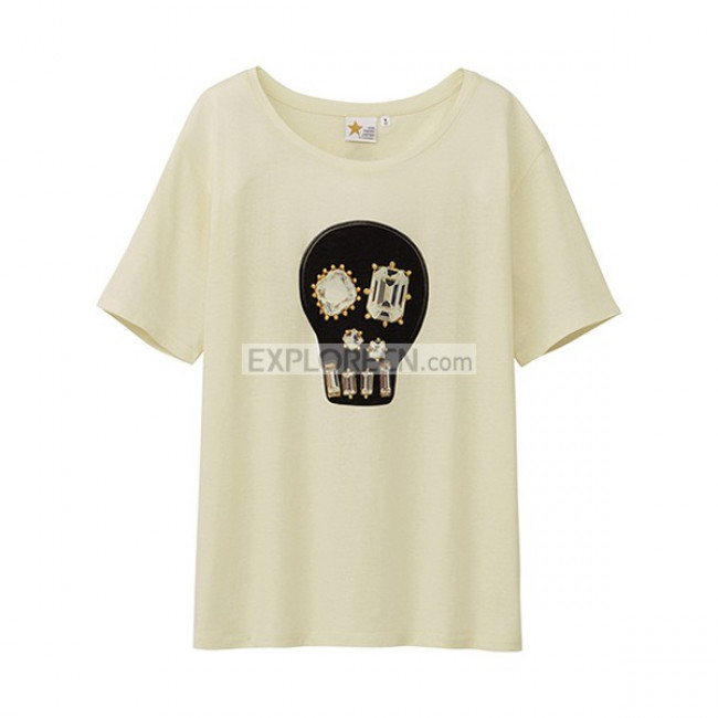 Open collar T-shirt for ladies