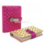 Lattice cover notebook with metal buckle