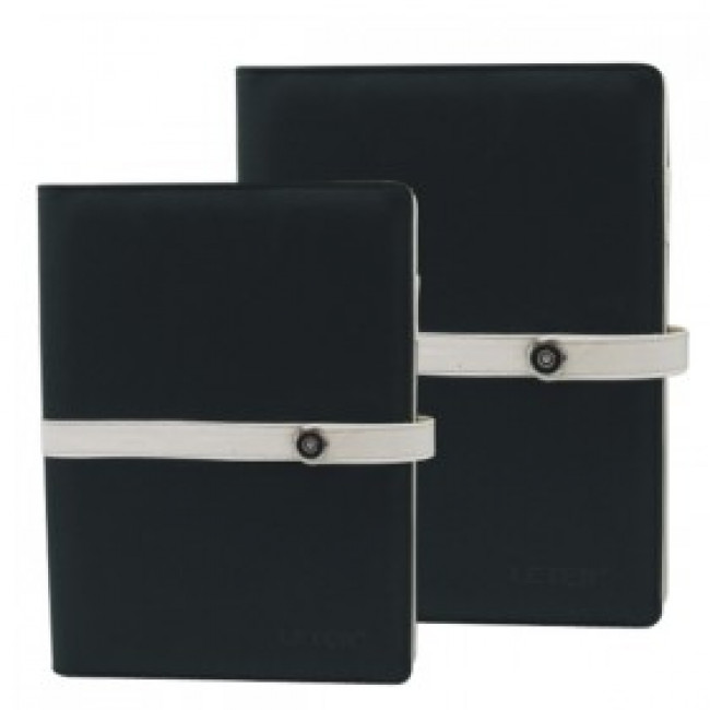 Black cover notebook with white band