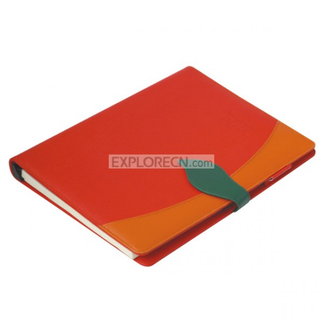 PU cover notebook with leaf shape band