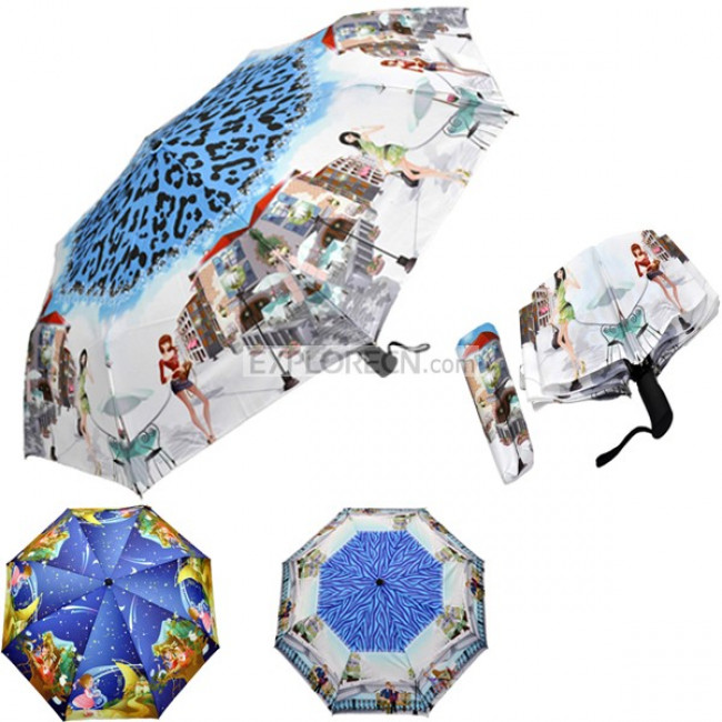 Cartoon printing foldable umbrella