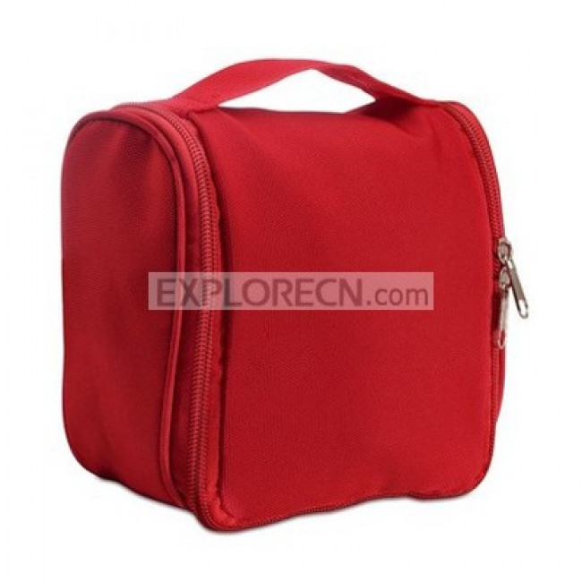Multi-compartments hanging cosmetic bag
