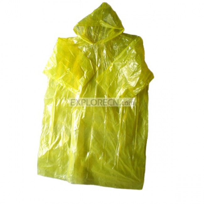 Yellow PE rain poncho