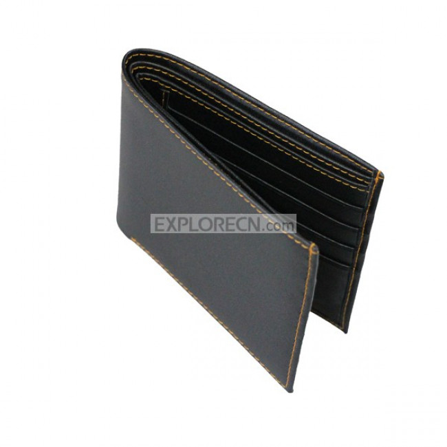Genuine leather men wallet with multiple card slots