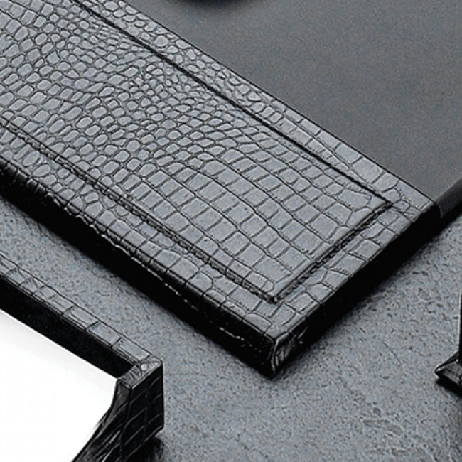 Croco Leather Desk Blotter Accessories Set