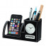 Excutive Leather Pen & Phone Holder Clock