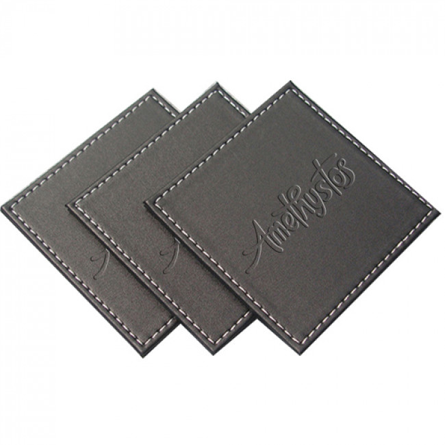 Square 6 Leather Coasters With Holder