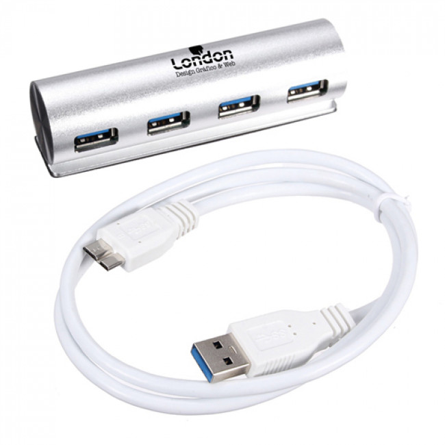 Power Adapter w/LED 5 Gbps 4 USB Port Hub