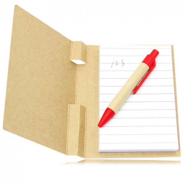 Eco Kraft Cover Notepad With Pen