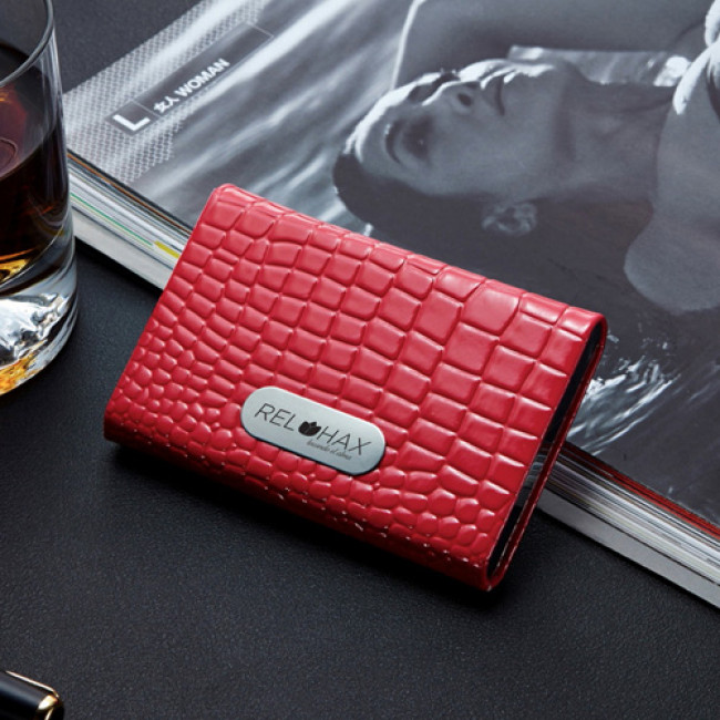 PU Leather and Stainless Steel Bank Card Holder